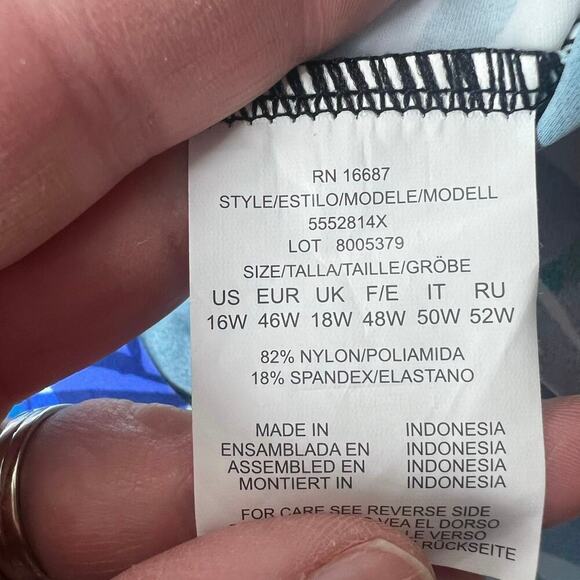 Swim Solutions Bust support Tankini Swim Top Size 16 Hi-Low Multicolor Beachwear - Picture 9 of 10